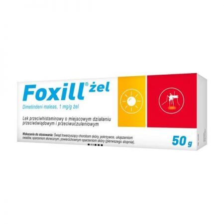 Foxill, 1 mg/g żel, 50 g + Kosmetyki i dermokosmetyki | Problemy skórne | Ukąszenia | Po ukąszeniu ++ Polpharma