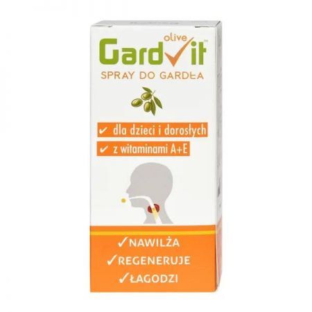 GardVit Olive, spray do gardła dla dzieci i dorosłych, 15 ml + Bez recepty | Przeziębienie i grypa | Ból gardła i chrypka ++ Axpharm