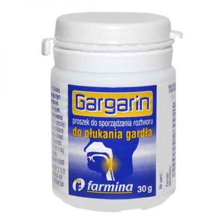 Gargarin, proszek do sporządzenia płynu do płukania gardła, 30 g + Bez recepty | Przeziębienie i grypa | Ból gardła i chrypka ++ Farmina
