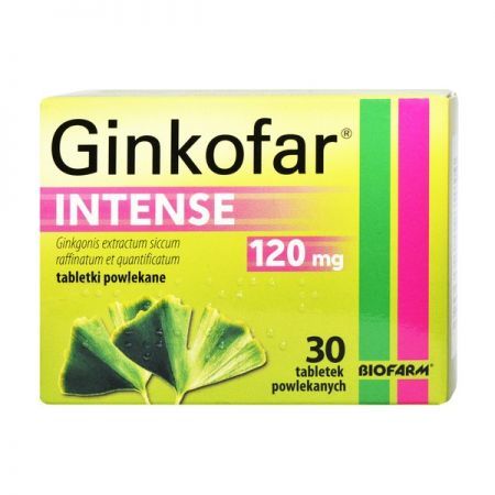Ginkofar Intense, 120 mg tabletki powlekane, 30 szt. + Bez recepty | Pamięć i koncentracja ++ Biofarm