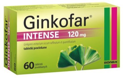 Ginkofar Intense, 120 mg tabletki powlekane, 60 szt. + Bez recepty | Pamięć i koncentracja ++ Biofarm