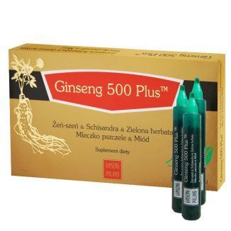 Ginseng 500 Plus, płyn, 10 ml x 10 fiolek + Bez recepty | Witaminy i minerały | Dla kobiet ++ Ginseng Poland