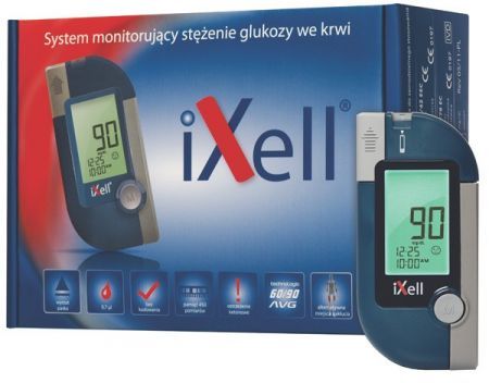 Glukometr iXell, zestaw do pomiaru glukozy we krwi, 1 szt. + Bez recepty | Cukrzyca | Glukometry i paski testowe ++ Genexo