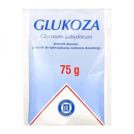 Glukoza, proszek doustny i do sporządzania roztworu doustnego, 75 g + Bez recepty | Cukrzyca | Glukoza ++ Hasco