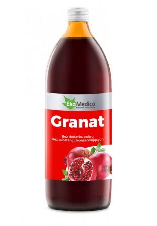 Granat, sok 100%, 1000 ml EkaMedica + Bez recepty | Homeopatia i zioła | Herbaty i soki ++ Jaro-Pol Ekamedica