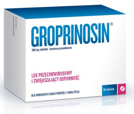 Groprinosin, 500 mg tabletki, 50 szt. + Bez recepty | Przeziębienie i grypa | Preparaty wspomagające ++ Gedeon Richter