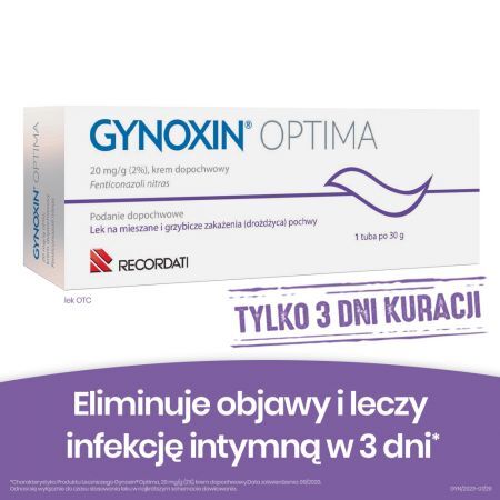 Gynoxin, 2% krem dopochwowy, 30 g + Bez recepty | Zdrowie intymne | Infekcje i podrażnienia ++ Recordati