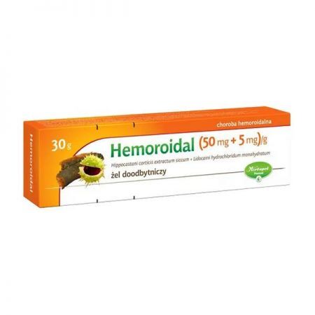 Hemoroidal, (50 mg+5 mg)/g żel doodbytniczy, 30 g + Bez recepty | Serce i krążenie | Hemoroidy ++ Herbapol Poznań
