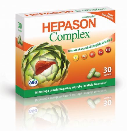Hepason Complex, kapsułki, 30 szt. + Bez recepty | Przewód pokarmowy i trawienie | Regeneracja wątroby ++ Asa