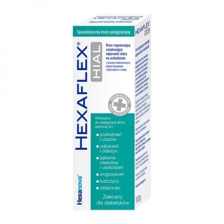 Hexaflex Hial, krem regenerujący zwiększający odporność skóry na uszkodzenia, 100 g + Kosmetyki i dermokosmetyki | Pielęgnacja | Ciało | Balsamy, peelingi i inne ++ Hexanova
