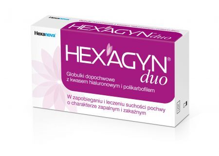 Hexagyn duo, globulki dopochwowe, 10 szt. + Bez recepty | Zdrowie intymne | Infekcje i podrażnienia ++ Hexanova