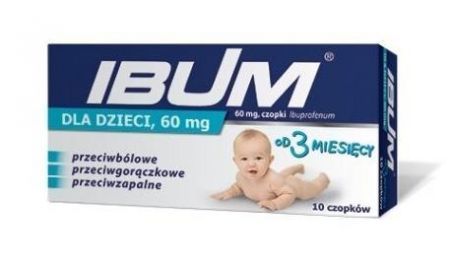 Ibum dla dzieci, 60 mg czopki od 3 miesiąca, 10 szt + Mama i dziecko | Dolegliwości dziecięce | Gorączka ++ Hasco