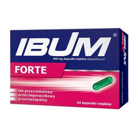 Ibum Forte, 400 mg kapsułki, 24 szt. + Bez recepty | Przeciwbólowe | Ból głowy i migrena ++ Hasco