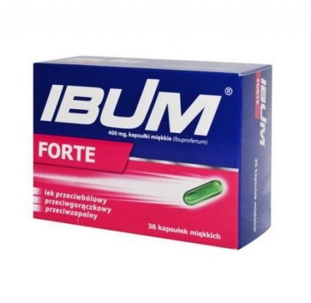 Ibum Forte, 400 mg kapsułki, 36 szt. + Bez recepty | Przeciwbólowe | Ból głowy i migrena ++ Hasco