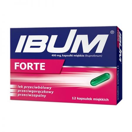 Ibum Forte, 400 mg kapsułki miękkie, 12 szt. + Bez recepty | Przeciwbólowe | Ból głowy i migrena ++ Hasco