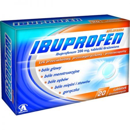 Ibuprofen, 200 mg tabletki, 20 szt. + Bez recepty | Przeciwbólowe | Ból głowy i migrena ++ Aflofarm