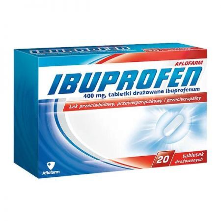 Ibuprofen Aflofarm, 400 mg tabletki drażowane, 20 szt. + Bez recepty | Przeciwbólowe | Ból głowy i migrena ++ Aflofarm