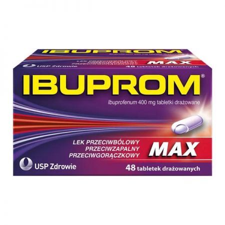 Ibuprom RR Max, 400 mg tabletki powlekane, 48 szt. + Bez recepty | Przeciwbólowe | Ból głowy i migrena ++ Us Pharmacia