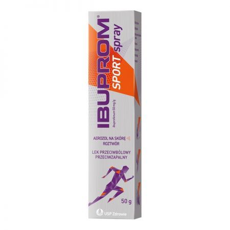 Ibuprom Sport spray, 50 mg/g aerozol na skórę, 50 g + Bez recepty | Kości, stawy, mięśnie | Ból mięśni i stawów ++ Us Pharmacia