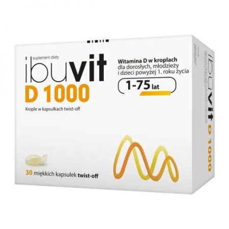 Ibuvit D 1000, kapsułki twist-off, 30 szt. + Bez recepty | Odporność | Witaminy na odporność ++ Medana