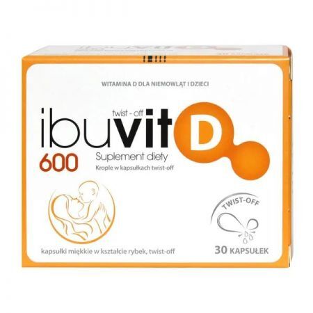 Ibuvit D 600, kapsułki twist-off, 30 szt. + Bez recepty | Odporność | Witaminy na odporność ++ Medana