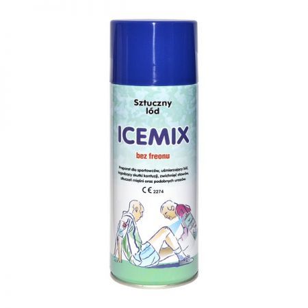 Icemix, sztuczny lód w aerozolu, 400 ml + Bez recepty | Kości, stawy, mięśnie | Stłuczenia i zwichnięcia ++ Tecweld