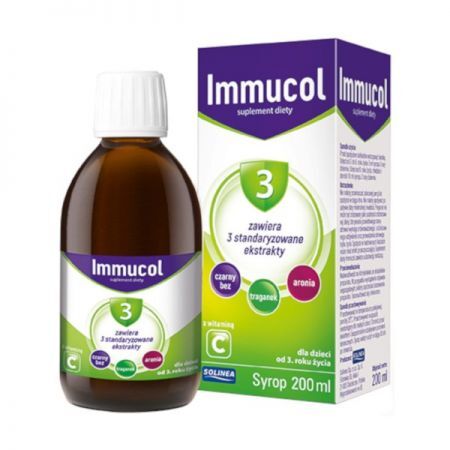 Immucol 3, syrop od 3 roku życia, 200 ml + Bez recepty | Odporność | Witaminy na odporność ++ Solinea