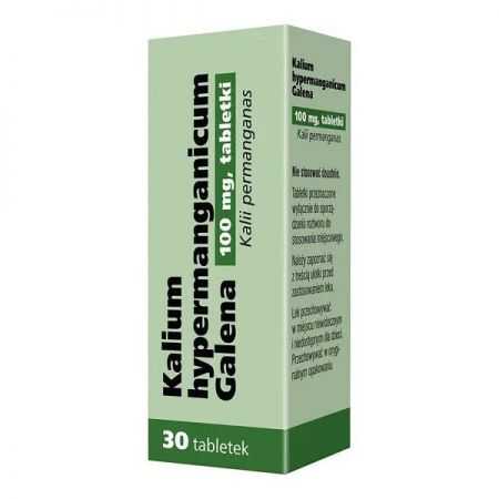 Kalium hypermanganicum Galena, 100 mg tabletki, 30 szt. + Kosmetyki i dermokosmetyki | Problemy skórne | Rany i otarcia | Preparaty odkażające i wspomagające gojenie ++ Galena