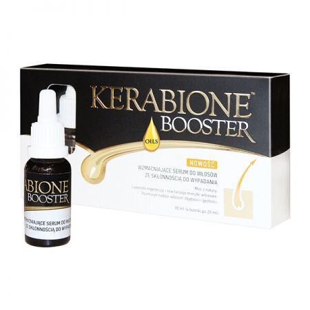 Kerabione Booster Oils, wzmacniające serum do włosów ze skłonnością do wypadania, 20 ml x 4 butelki + Kosmetyki i dermokosmetyki | Pielęgnacja | Włosy | Maski, odżywki i inne ++ Valentis