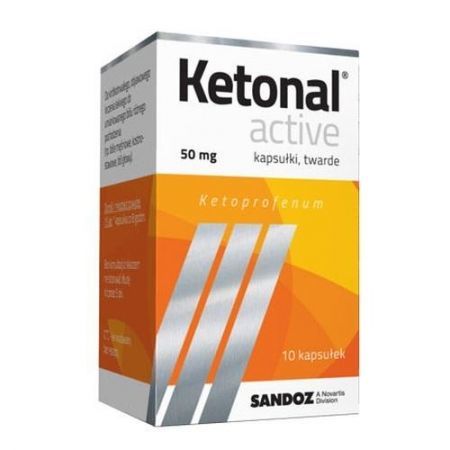 Ketonal Active, 50 mg kapsułki twarde, 10 szt + Bez recepty | Przeciwbólowe | Ból głowy i migrena ++ Sandoz