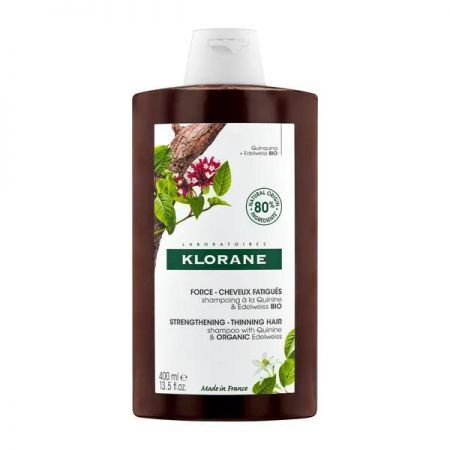 Klorane, wzmacniający szampon z chininą i organiczną szarotką, 400 ml + Kosmetyki i dermokosmetyki | Pielęgnacja | Włosy | Szampony ++ Pierre Fabre