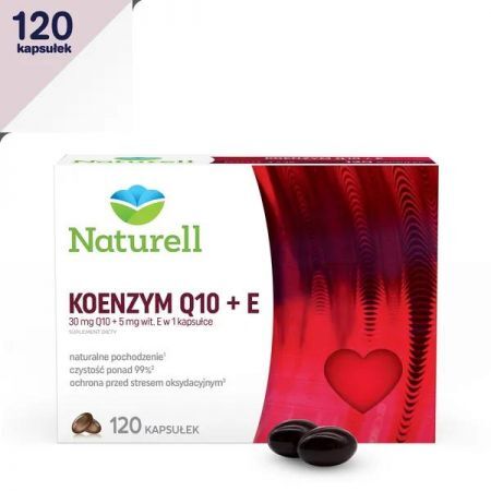 Koenzym Q10 + E, kapsułki, 120 szt Naturell + Bez recepty | Serce i krążenie | Wzmocnienie serca ++ Us Pharmacia