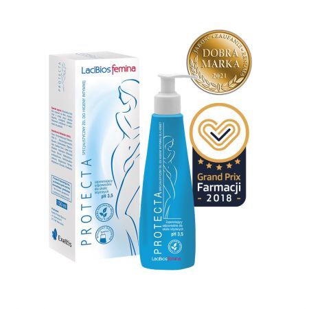 LaciBios Femina Protecta, specjalistyczny żel do higieny intymnej, 150 ml + Bez recepty | Zdrowie intymne | Higiena intymna ++ Exeltis