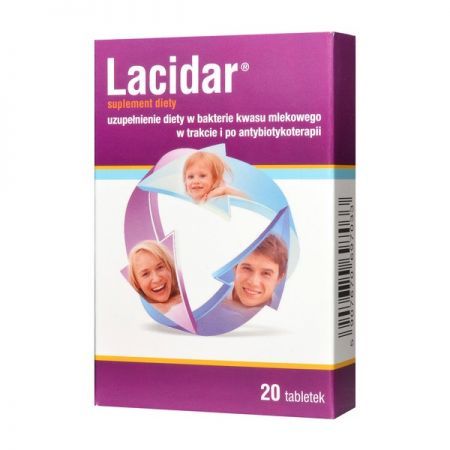 Lacidar, tabletki, 20 szt. + Bez recepty | Przewód pokarmowy i trawienie | Probiotyki ++ Ranbaxy