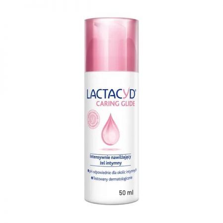 Lactacyd Caring Glide, intensywnie nawilżający żel intymny, 50 ml + Bez recepty | Zdrowie intymne | Higiena intymna ++ Omega Pharma