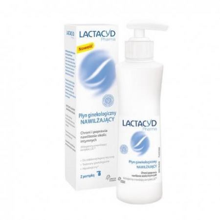 Lactacyd Pharma, płyn ginekologiczny nawilżający, 250 ml, z pompką + Bez recepty | Zdrowie intymne | Higiena intymna ++ Omega Pharma