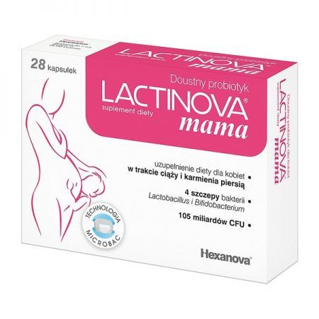 Lactinova mama, kapsułki, 28 szt. + Bez recepty | Przewód pokarmowy i trawienie | Probiotyki ++ Hexanova