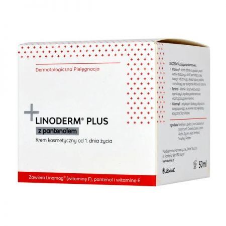 Linoderm Plus, krem z pantenolem od 1 dnia życia, 50 ml + Kosmetyki i dermokosmetyki | Problemy skórne | Oparzenia i odmrożenia ++ Ziołolek