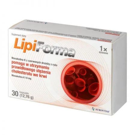 LipiForma, kapsułki, 30 szt. + Bez recepty | Serce i krążenie | Cholesterol ++ Aurovitas Pharma