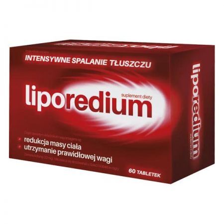 Liporedium, tabletki, 60 szt. + Bez recepty | Odchudzanie i oczyszczanie organizmu | Wspomaganie odchudzania ++ Aflofarm