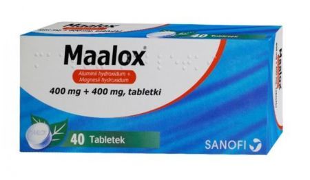 Maalox, 400 mg+400 mg tabletki, 40 szt. + Bez recepty | Przewód pokarmowy i trawienie | Nadkwaśność i zgaga ++ Sanofi Aventis