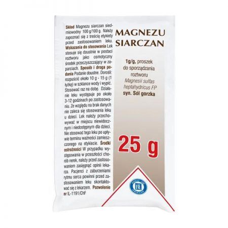 Magnezu siarczan pr.do p. roztw. 25 g + Bez recepty | Przewód pokarmowy i trawienie | Zaparcia