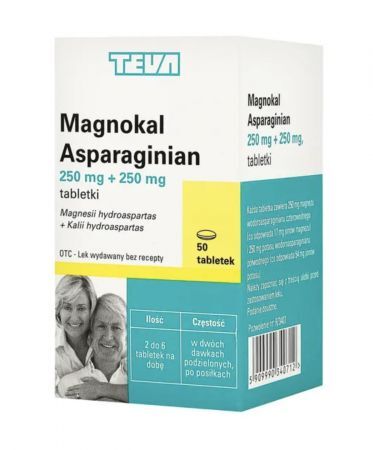 MagnoKal Asparaginian, tabletki, 50 szt. + Bez recepty | Serce i krążenie | Ciśnienie tętnicze ++ Teva