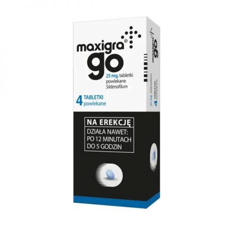 Maxigra Go, 25 mg tabletki powlekane na erekcję, 4 szt. + Bez recepty | Seks i potencja | Libido i potencja ++ Polpharma