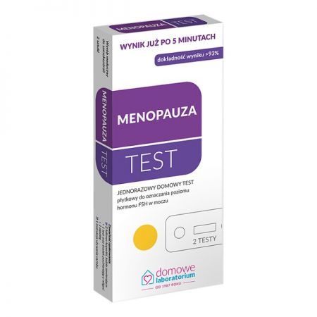 Menopauza, test płytkowy, 2 sztuki Domowe Labolatorium + Bez recepty | Menopauza i andropauza ++ Hydrex