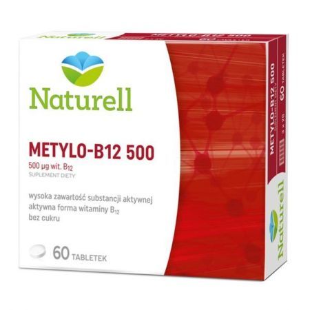 Metylo-B12 500, tabletki, 60 szt Naturell + Bez recepty | Witaminy i minerały | Witaminy z grupy B ++ Naturell