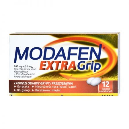Modafen Extra Grip, 200 mg + 30 mg tabletki powlekane, 12 szt. + Bez recepty | Przeziębienie i grypa | Preparaty wieloskładnikowe