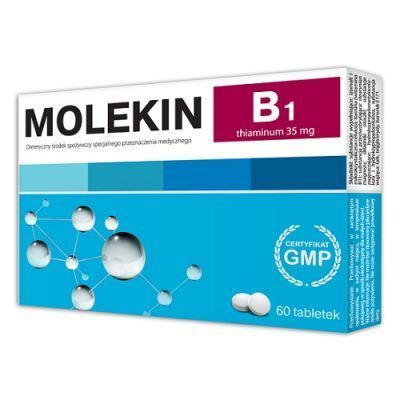 Molekin B1, tabletki powlekane, 60 szt. + Bez recepty | Witaminy i minerały | Witaminy z grupy B ++ Natur Produkt Zdrovit