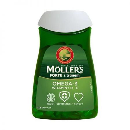 Mollers Forte z tranem, kapsułki, 112 szt. + Bez recepty | Odporność | Tran i olej z wątroby rekina ++ Orkla
