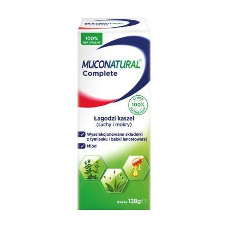 Muconatural Complete, syrop, 128 g + Bez recepty | Przeziębienie i grypa | Kaszel ++ Sanofi Aventis